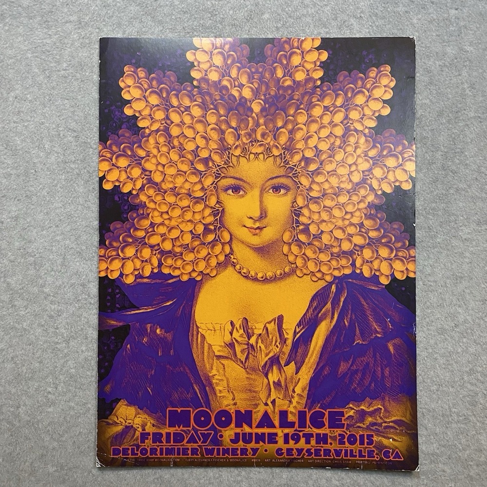 Moonalice Alexandra Fischer Concert Poster‎ Delorimier Winery Geyserville 2015